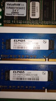 DDR, DDR2 a DDR3 pamäte – Kingston, HyperX, Elpida, A-Data - 8