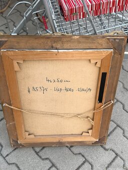 Starozitny signovany obrazy na platne - vlcie machy a kytica - 8