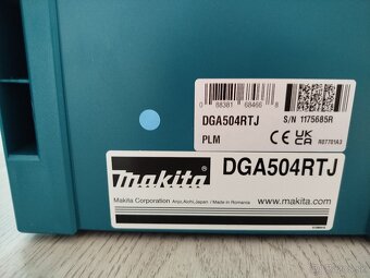 Nová AKU úhlová bruska Makita DGA504RTJ(SADA) - 8