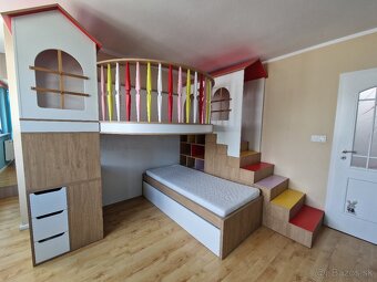 🏰 Detská rozťahovacia POSTEĽ "KRÁĽOVSKÝ HRAD MAXI" s vežič - 8