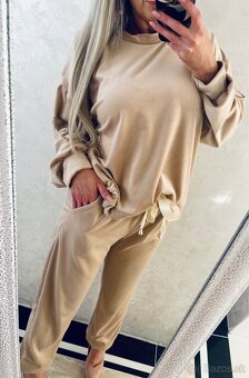 Damska talianska velurova suprava beige - 8