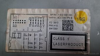 Autorádio VW 815 7 612 032 082 - 8