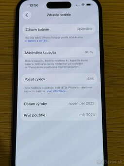 Predám IPhone 15 256gb Black - 8