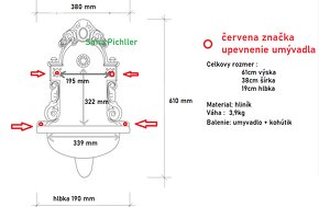 nové kovové Zahradne umyvadlo - Tyrkys 61cm - 40% AKCIA - 8