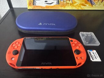 Predám PS Vita 2000 NEON ORANGE +128 Gb karta - 8