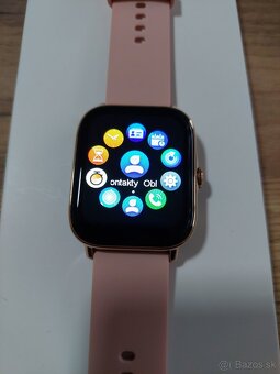 Chytré hodinky P72 – 1,85" - volanie, IP68, ružové - 8