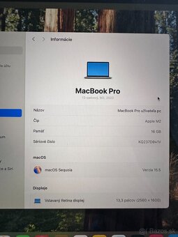 Apple Macbook Pro 2022 M2 13” / 16GB / 512 GB SSD - 8
