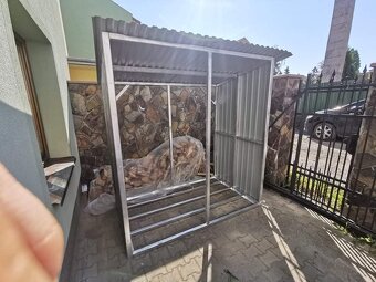 Prístrešok na palivové drevo 3x1,2m RAL3011 višňa - 8