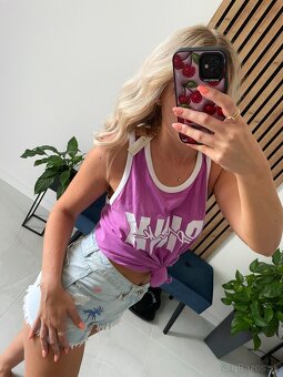 Victoria’s Secret PINK fialove tričko L - 8