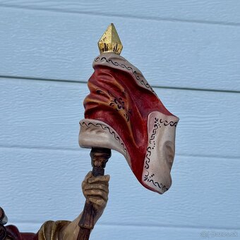 Dřevěná malovaná socha svatý Florián - 8