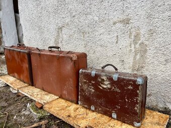 Starožitný starý retro cestovný kufor - 2ks - 8