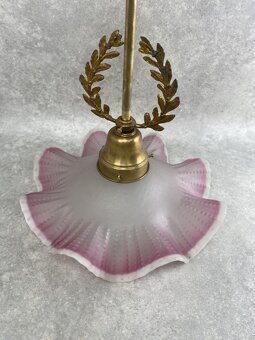Secesná stropná lampa s mosadzným venčekom - 8