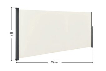 Bočná zaťahovacia markíza - rôzne rozmery - šedá a béžová - 8