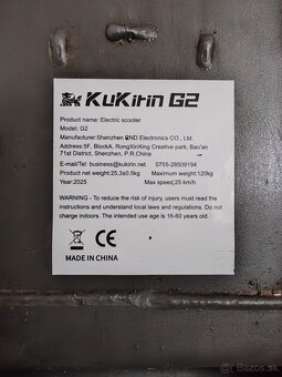 Elektrická kolobežka Kukirin G2 2025 800W - 8
