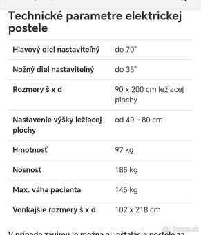 Polohovateľná posteľ elektrická - 8