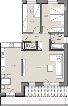 3 izbový byt s terasou, č. IIB_11K, v novostavbe Byty Ruppel - 8