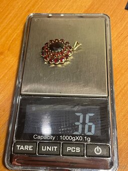 zlaty prívesok -Český granát - 8