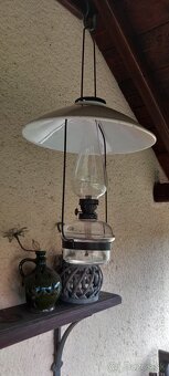 Starožitná závesná petrolejová lampa - 8