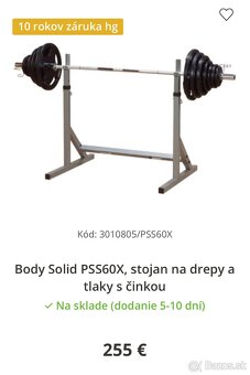 Body Solid PSS60X, stojan na drepy a tlaky s činkou - 8