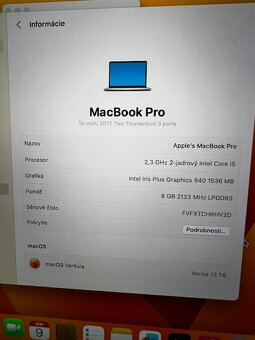 MacBook pro 13” RETINA + Adaptér USB-C /Super cena/ - 8