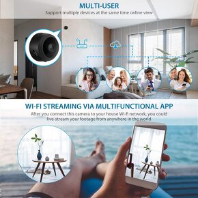Mini monitorovacia kamera, WiFi, živé sledovanie live, nová - 8