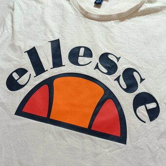 Ellesse biele tričko s potlačou letné tričko L - 8