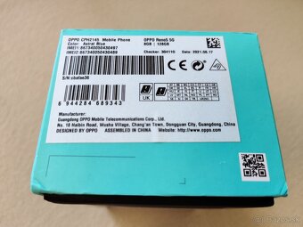 Oppo Reno 5 - 5G. 8gb+4gb/128gb. Modrá metalíza. - 8