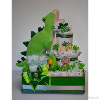 originálny darček pre bábätko - plienková torta - 8