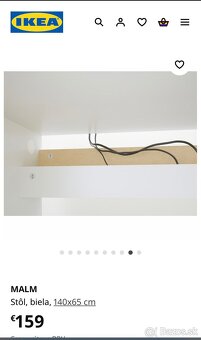 Predám biely stol Ikea Malm - 8