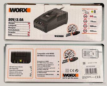 Aku pracovné svetlo WORX 20V WX026.9 s AKU a NABÍJAČKOU - 8