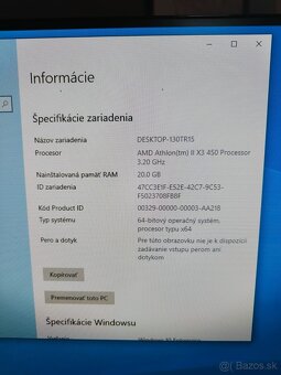 Predám PC – AMD Athlon II X3 450, AMD Radeon HD 6800, 20GB R - 8
