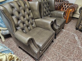 CHESTERFIELD ŠTÝL 3+2xUŠÁK,NOVÁ - 8