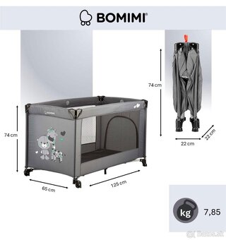 Detská cestovná posteľ Bomimi Mondo - 8