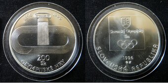 Slovenské strieborné 100, 200 koruny bk, proof - 8