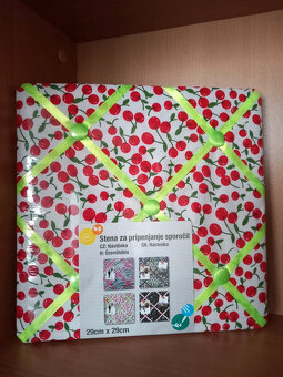 Látková nástenka, rám na fotky a odkazy 29x29 cm - nová - 8