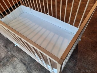 Detská postieľka IKEA, matrac, mantinel, plachty - 8