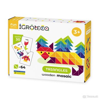 Montessori drevená mozaika – Trojuholníky, nová, nerozbalená - 8