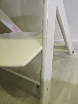 Detská jedálenská stolička Biela drevená - 8