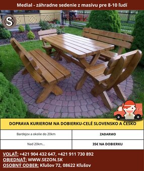 MASIVNY NÁBYTOK❗Masivne zahradne sedenie, sedenie do altánku - 8