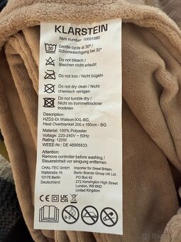 Klarstein Dr. Watson XXL vyhrievacia deka - 8