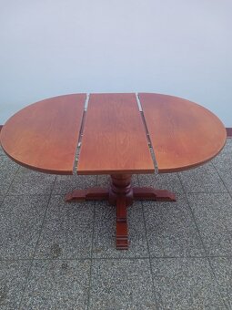 Rustikální jídelní set, rozkládací stůl, 6 židlí, masív - 8