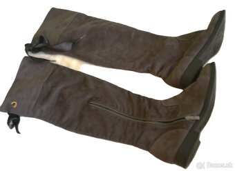 Vysoké semišové čižmy veľ.41 - 8