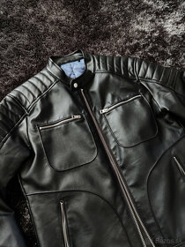 Pánska koženková bunda, bombera, riflovka - 8
