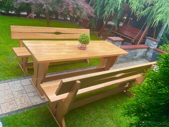 Masívny Dubový set srôl a dve lavice dĺžka 2m - 8