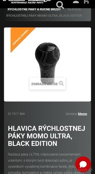 Rýchlostná páka MOMO BLACK EDITION - 8