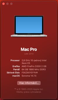 MACPRO 10 JADRO XEON - 64 GB RAM - 2 TB SSD - 8