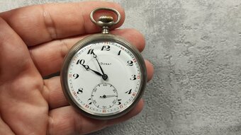 Starožitné pánské švýcarské kapesní STŘÍBRNÉ hodinky DOXA - 8