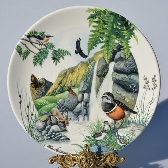 nádherné veľké porcelánové taniere s prírodnou panorámou - 8