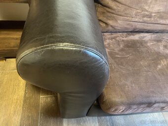 Sedačka koža/textil + 2 kreslá - 8