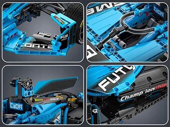 Technická stavebnica Formula E – nová 1667 dielov, RC+motory - 8